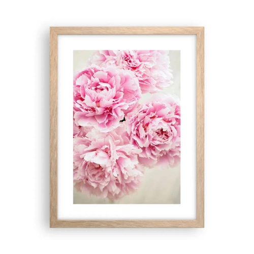 Plakat i ramme af lyst egetræ - I lyserød glamour - 30x40 cm