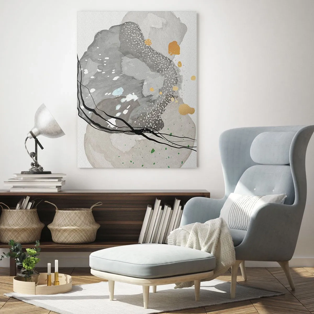 Billede på glas - Organisk komposition - 50x70 cm