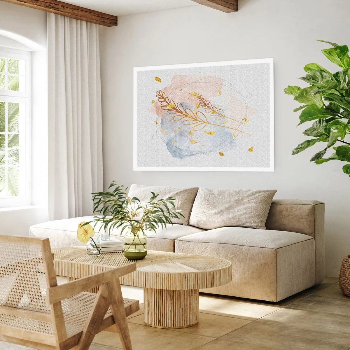 Plakat - En gylden eksplosion - 100x70 cm