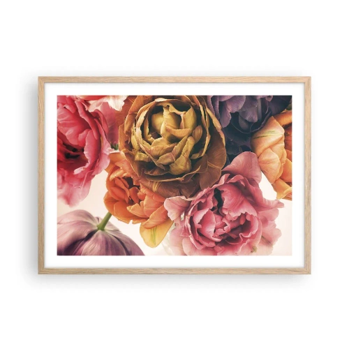 Plakat i ramme af lyst egetræ - Fejring af livet - 70x50 cm