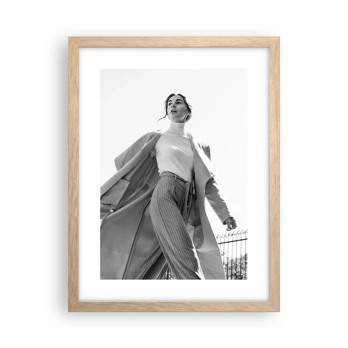 Plakat i ramme af lyst egetræ - Kommer du med mig? - 30x40 cm