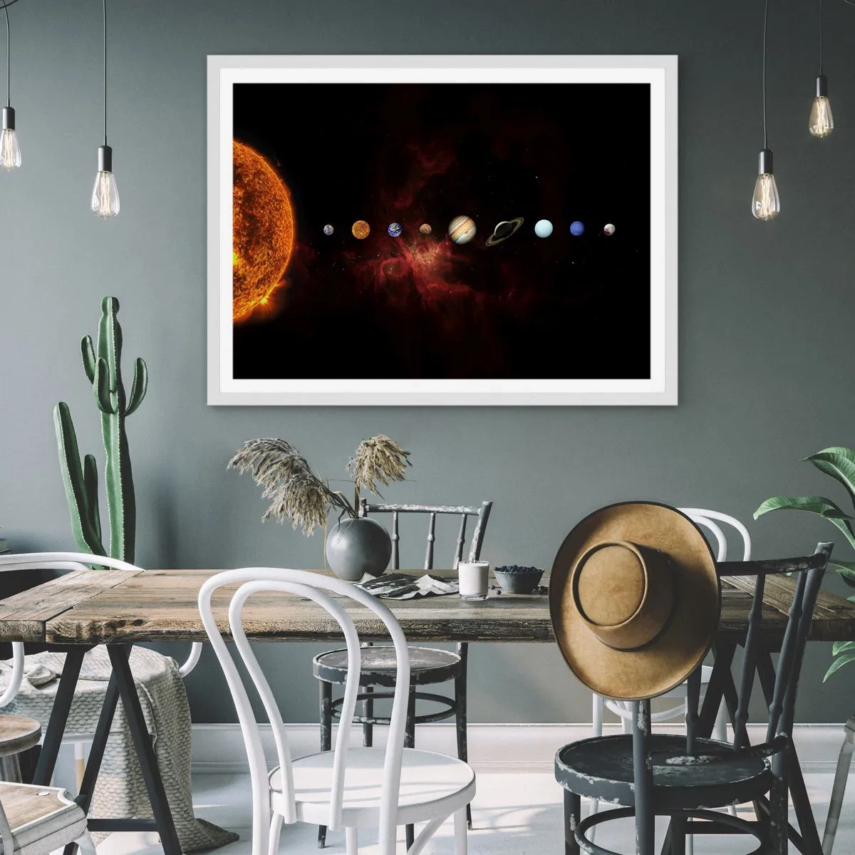 Plakat i hvid ramme - Vores nabolag - 40x30 cm