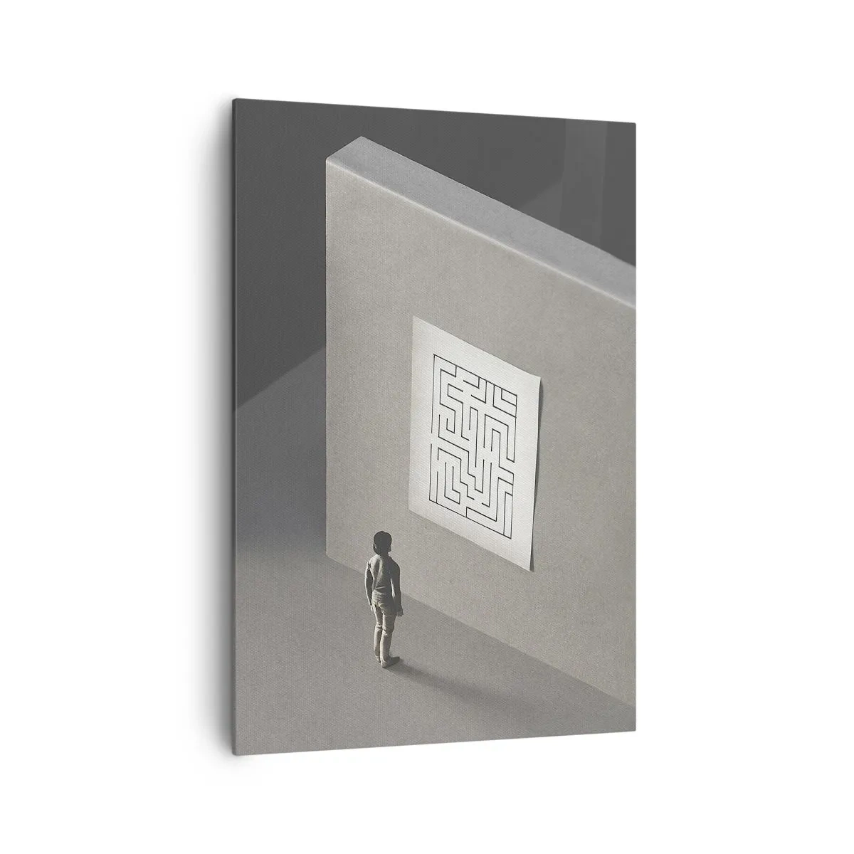 Lærredstryk - Billede på lærred - Men hvor er jeg? - 70x100 cm