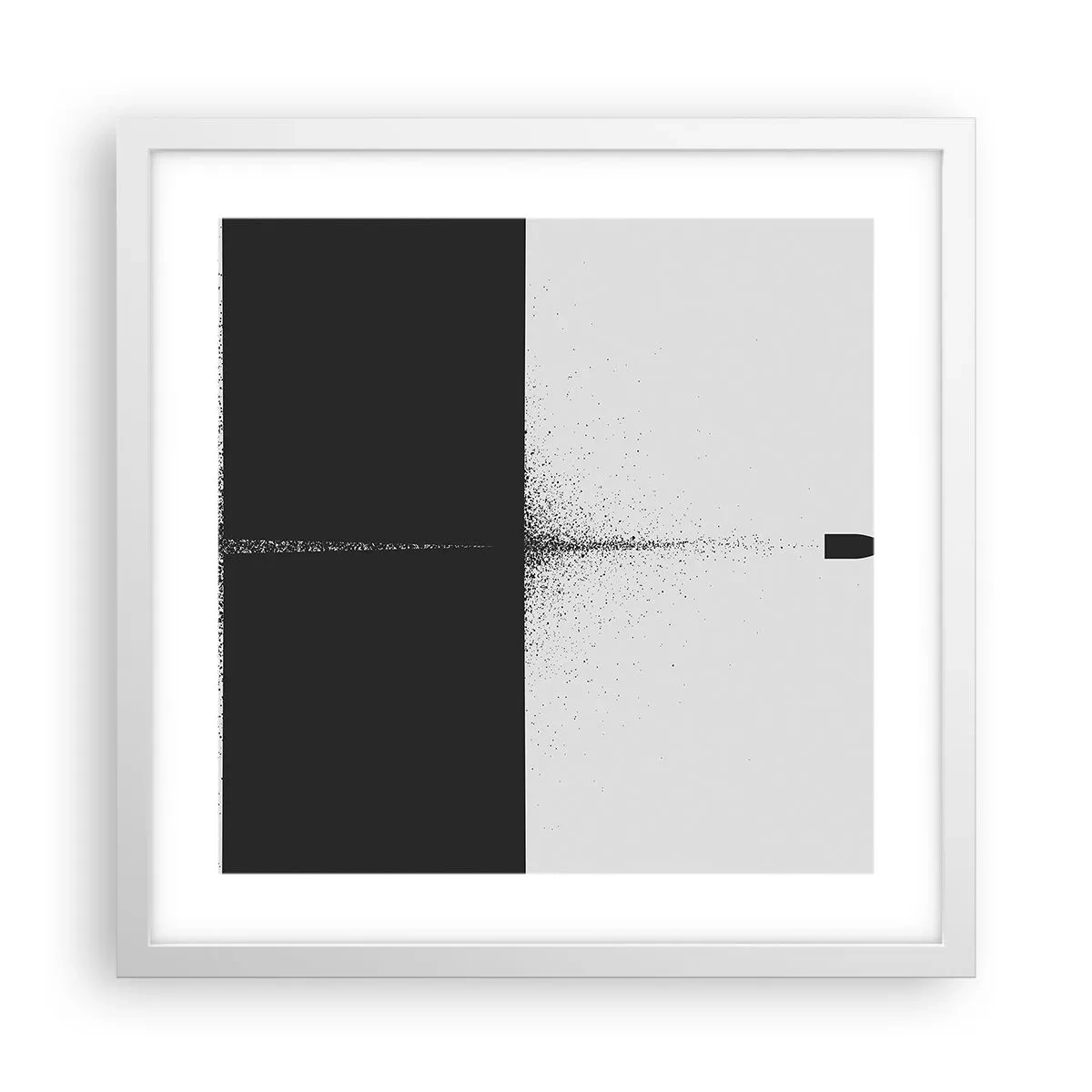 Plakat i hvid ramme - Lige til sagen - 40x40 cm