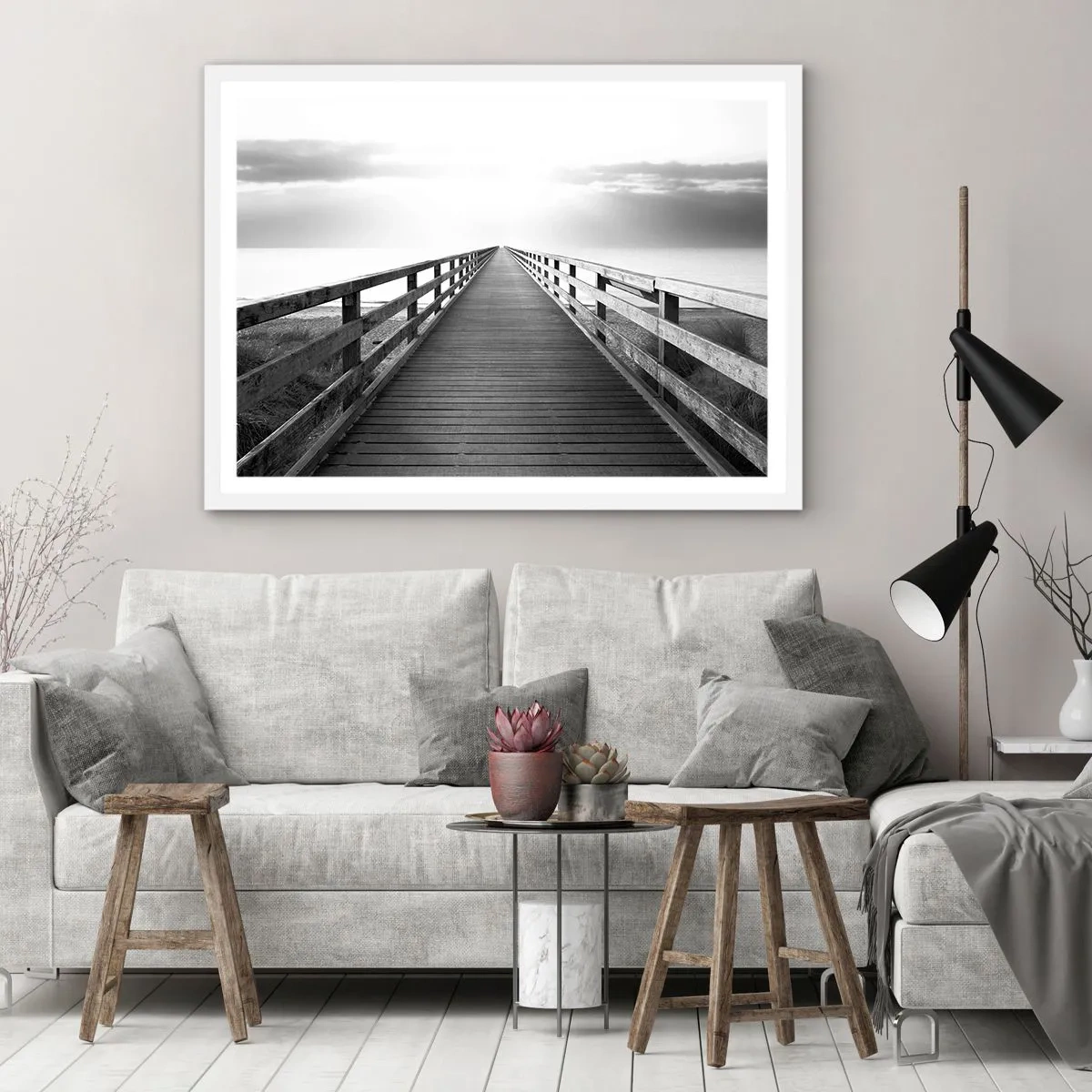 Plakat i hvid ramme - Ind i det fjerne… - 40x30 cm