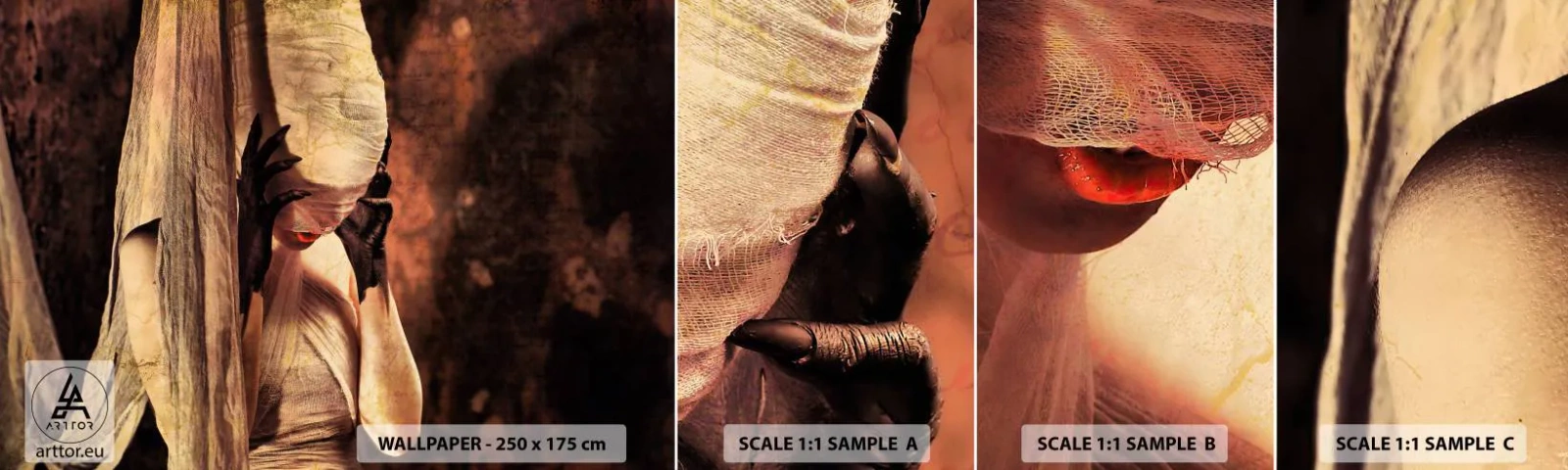 Fototapet Prøve Standard Eco - Mellem godt og ondt - Teater, Stykke, Mand - 100x30 cm