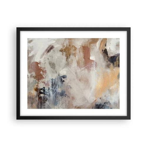 Plakat i sort ramme - Tågeagtig abstraktion - 50x40 cm
