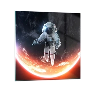 Billede på glas - Må jeg blive lidt længere? - 70x70 cm