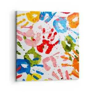 Lærredstryk - Billede på lærred - Følg sporene - 70x70 cm