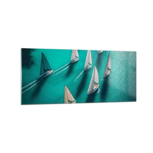 Billede på glas - Konkurrerer med vinden - 120x50 cm