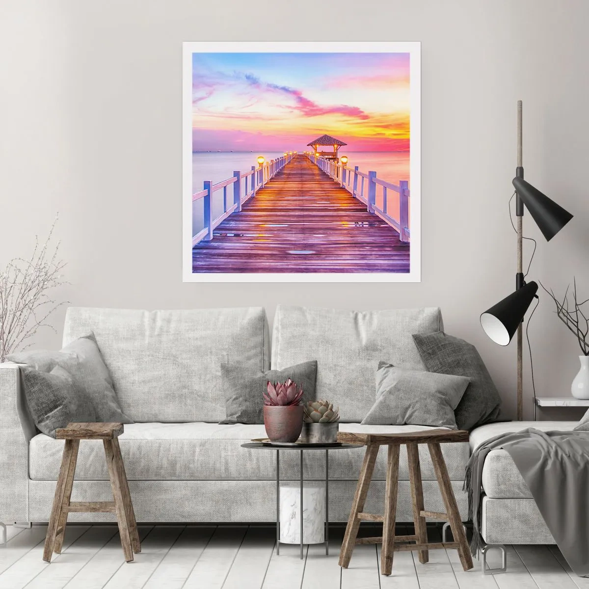 Plakat - Lilagylden stilhed om aftenen - 30x30 cm