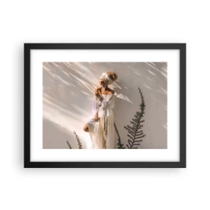 Plakat i sort ramme - Solen og pigen - 40x30 cm