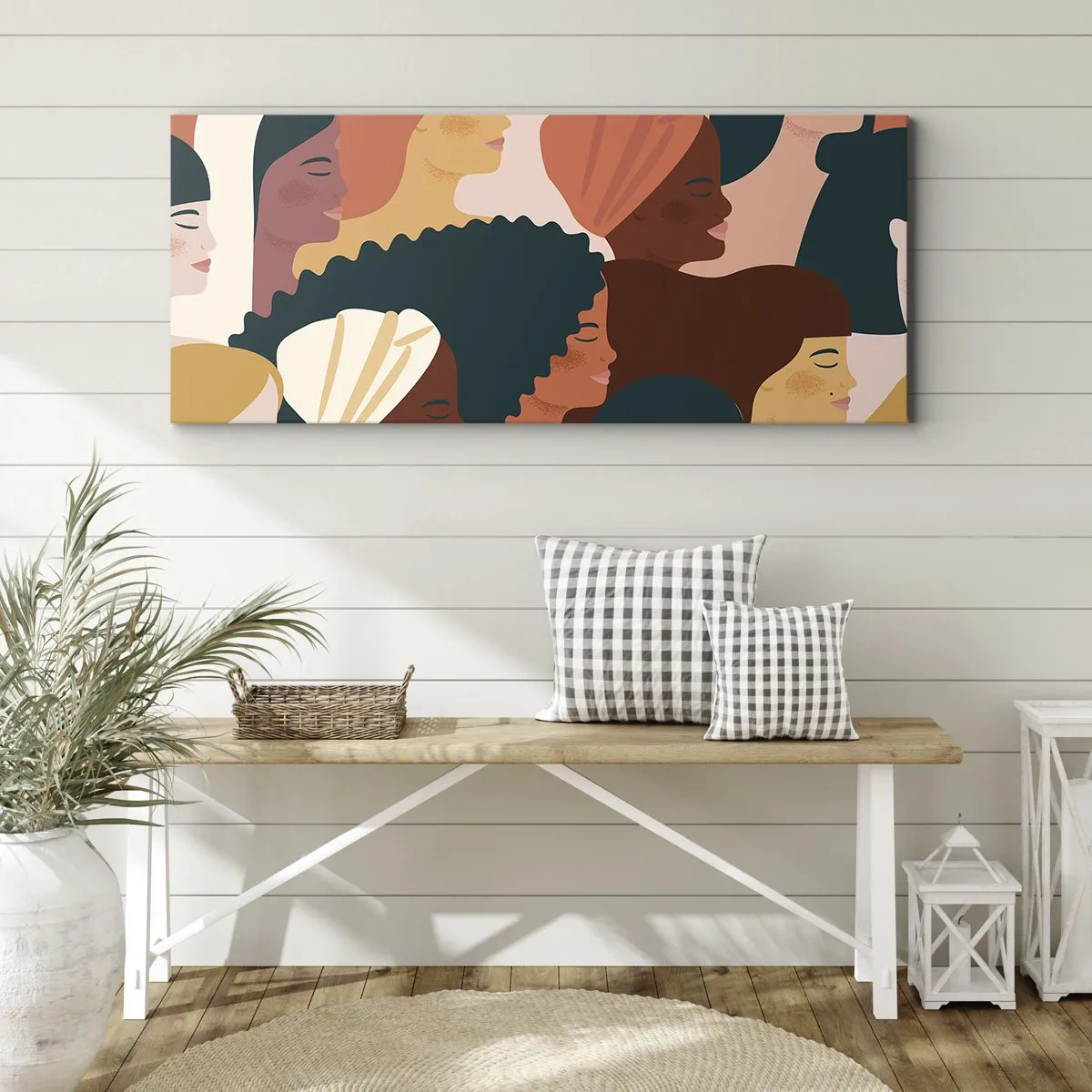 Lærredstryk - Billede på lærred - Kun kvindelighed - 100x40 cm