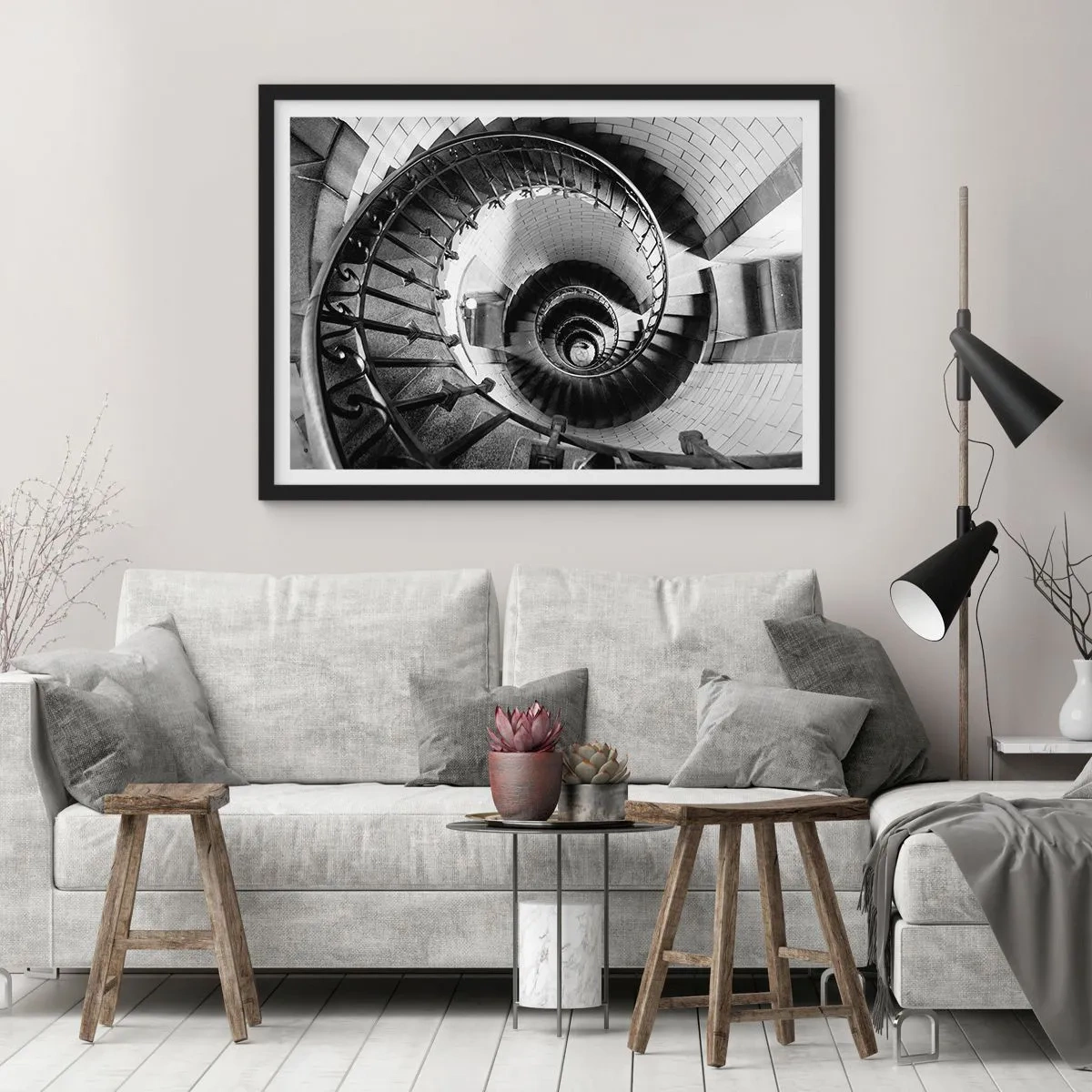 Plakat i sort ramme - Højt og højere - 50x40 cm