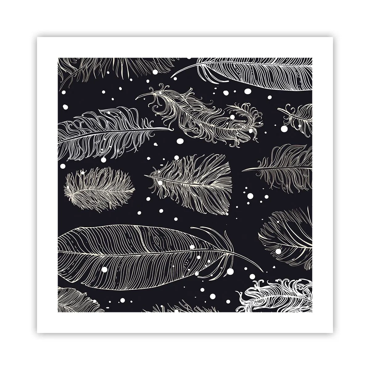 Plakat - Fjerede blonder - 50x50 cm