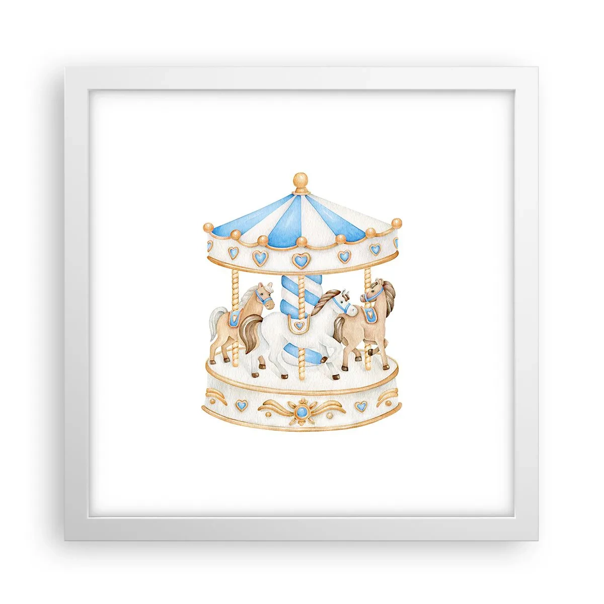 Plakat i hvid ramme - Sød barndom - 30x30 cm