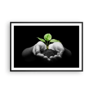 Plakat i sort ramme - Jeg elsker naturen, jeg beskytter den - 91x61 cm