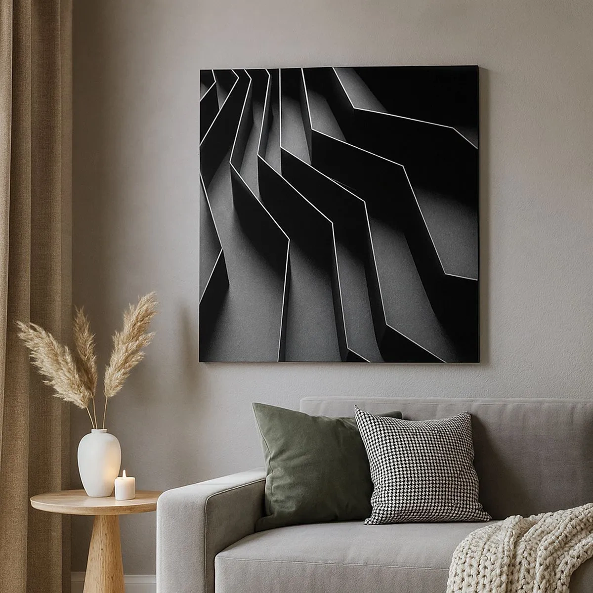 Lærredstryk - Billede på lærred - Rumlig orden - 30x30 cm