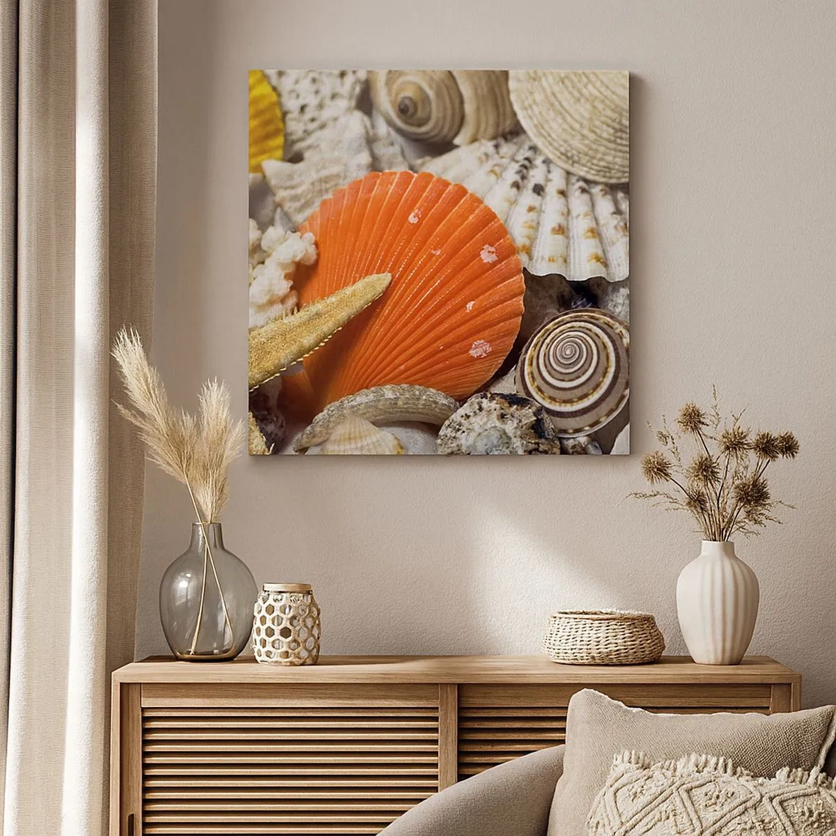 Lærredstryk - Billede på lærred - Havets skatte - 30x30 cm