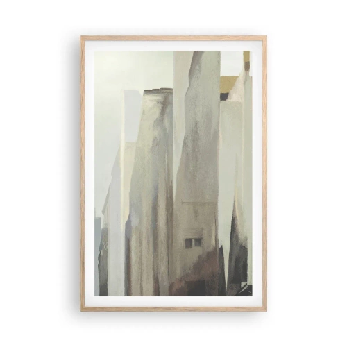 Plakat i ramme af lyst egetræ - En drøm om byen - 61x91 cm