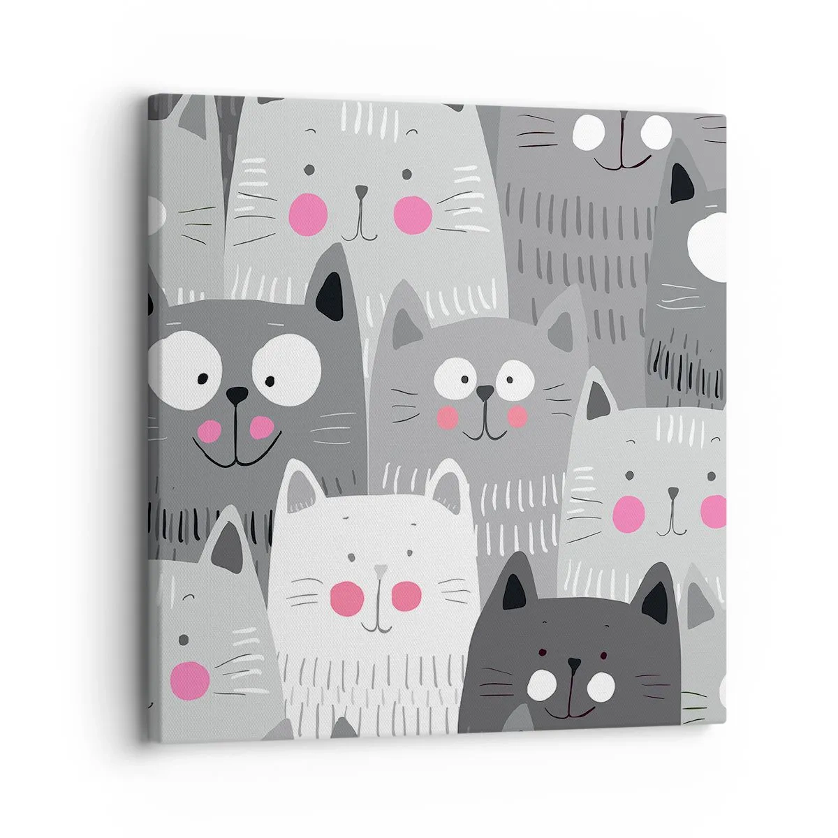 Lærredstryk - Billede på lærred - Kattens verden - 30x30 cm