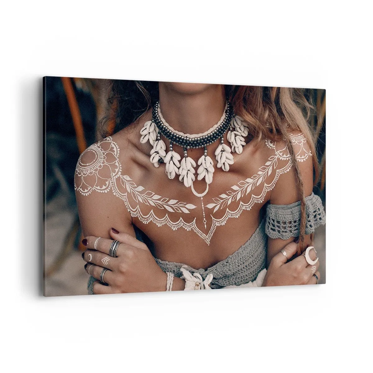 Lærredstryk - Billede på lærred - Talismaner, ritualer om kvindelighed - 120x80 cm