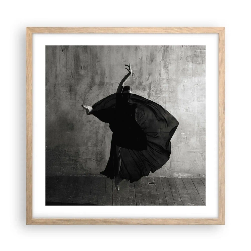 Plakat i ramme af lyst egetræ - Passioneret bælte - 50x50 cm