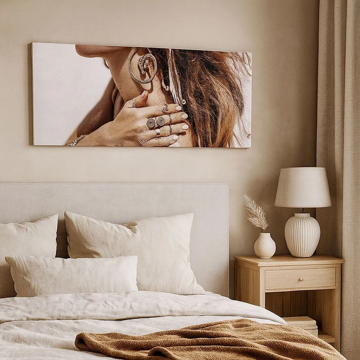 Lærredstryk - Billede på lærred - Dronning af den vilde strand - 100x40 cm