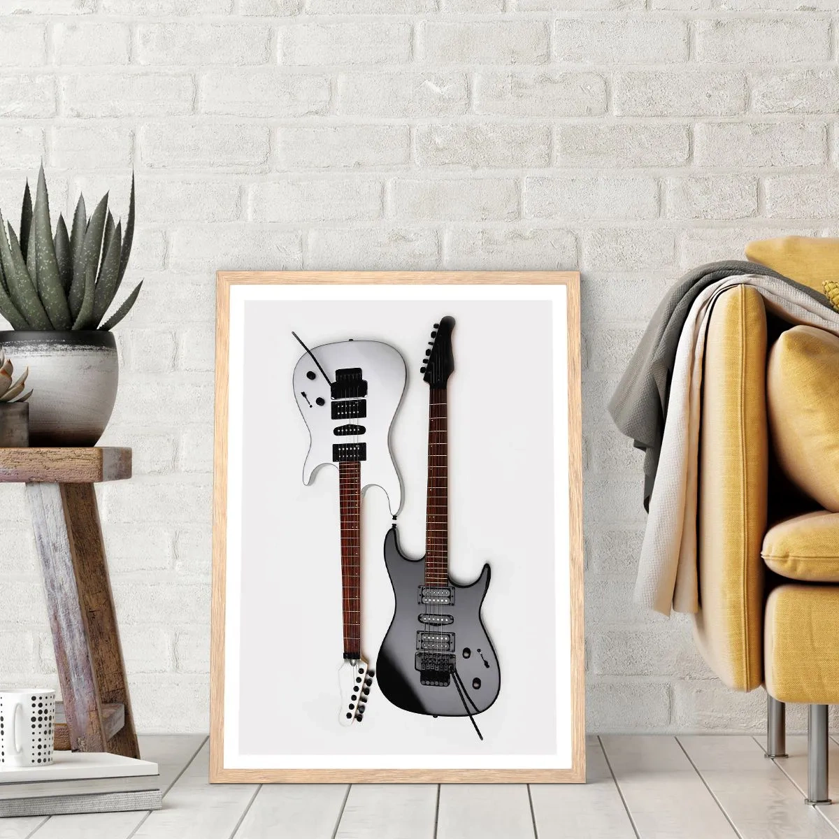 Plakat i ramme af lyst egetræ - Harmoni af former - 30x40 cm