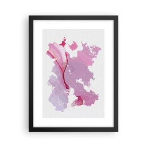 Plakat i sort ramme - Kort over en lyserød verden - 30x40 cm