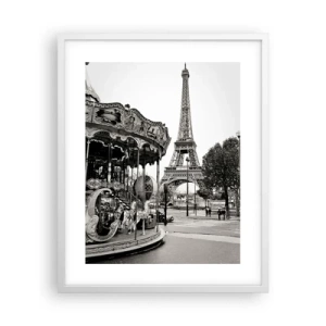 Plakat i hvid ramme - Når der gælder sjov, er det kun i Paris - 40x50 cm