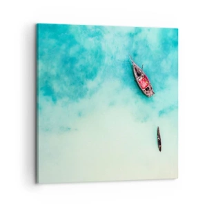 Lærredstryk - Billede på lærred - For på Zanzibars strande, når det overskydende vand... - 60x60 cm