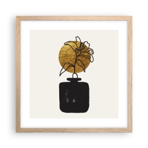 Plakat i ramme af lyst egetræ - Skønhed i balance - 40x40 cm