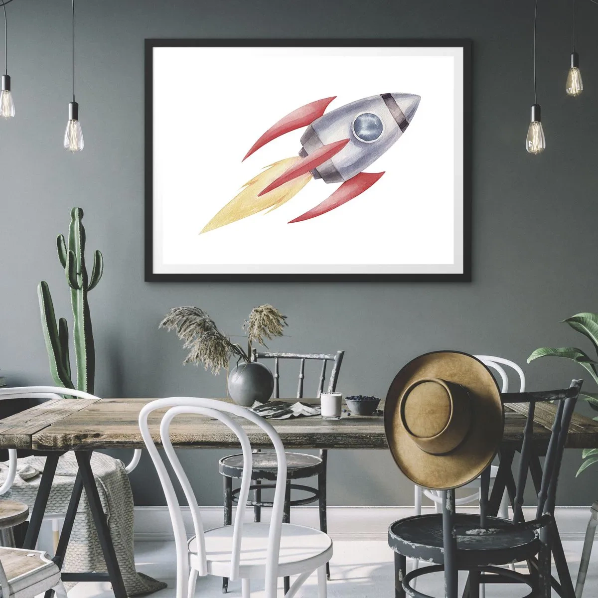 Plakat i sort ramme - Højere, hurtigere, længere - 91x61 cm