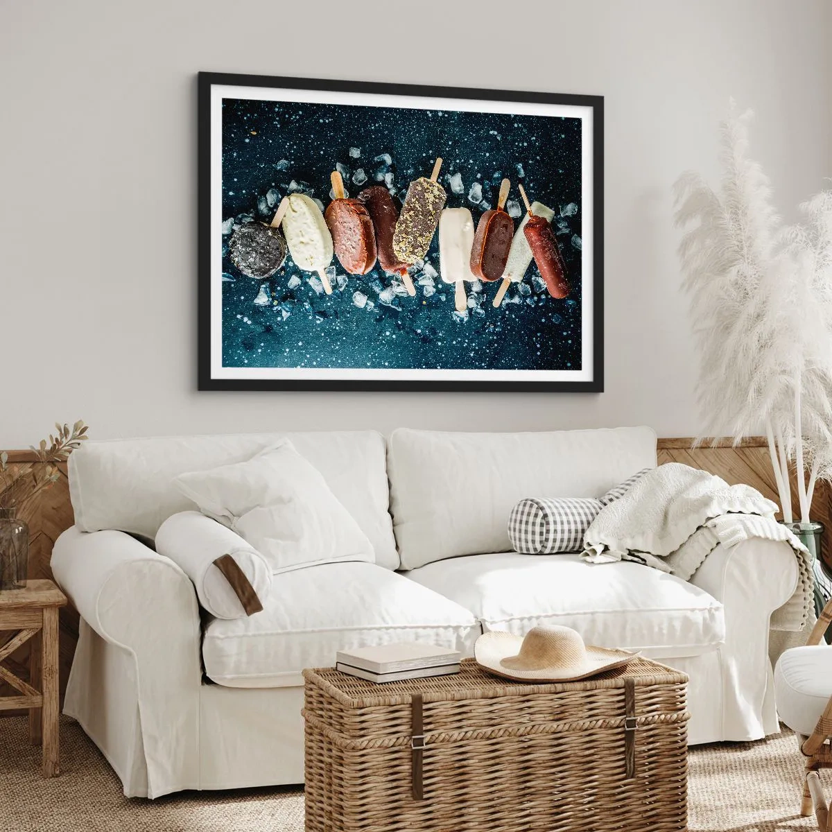 Plakat i sort ramme - En smag af varm sommer - 100x70 cm