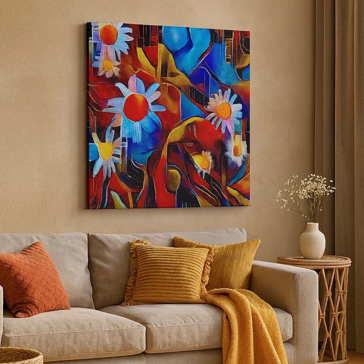 Lærredstryk - Billede på lærred - Livets farver - 30x30 cm