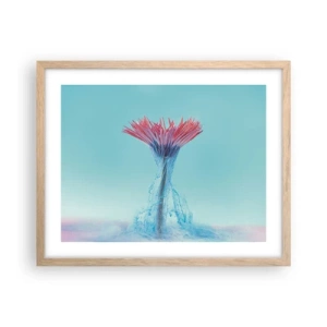 Plakat i ramme af lyst egetræ - I en nærende omfavnelse - 50x40 cm