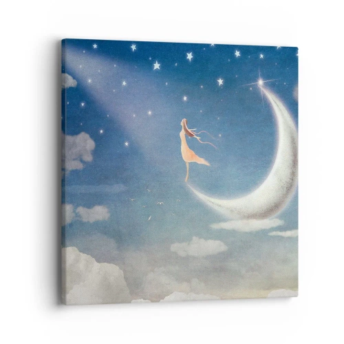 Lærredstryk - Billede på lærred - Blå bejler - 40x40 cm