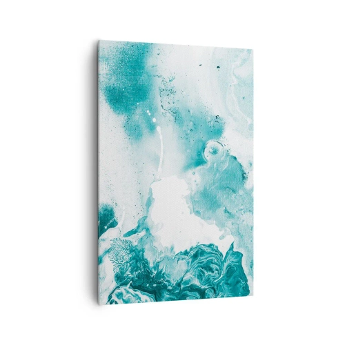 Lærredstryk - Billede på lærred - Blå oversvømmelsesflader - 80x120 cm