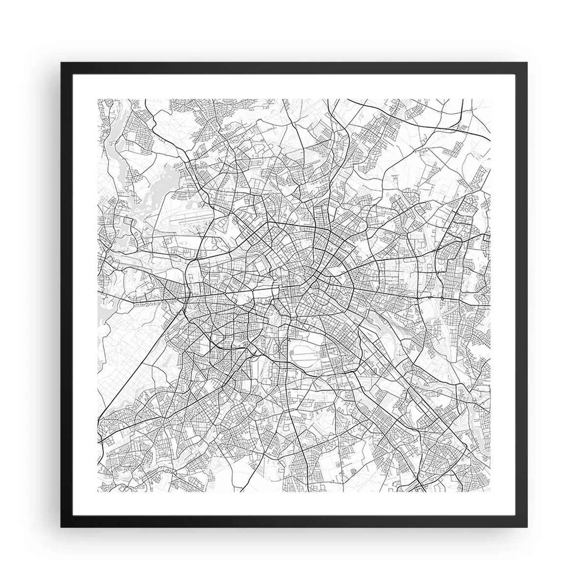 Plakat i sort ramme - Berlins blomst - 60x60 cm