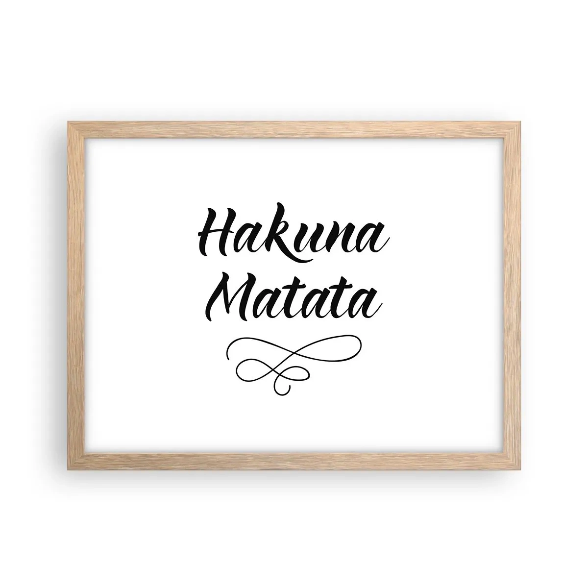 Plakat i ramme af lyst egetræ - Bedste råd - 40x30 cm