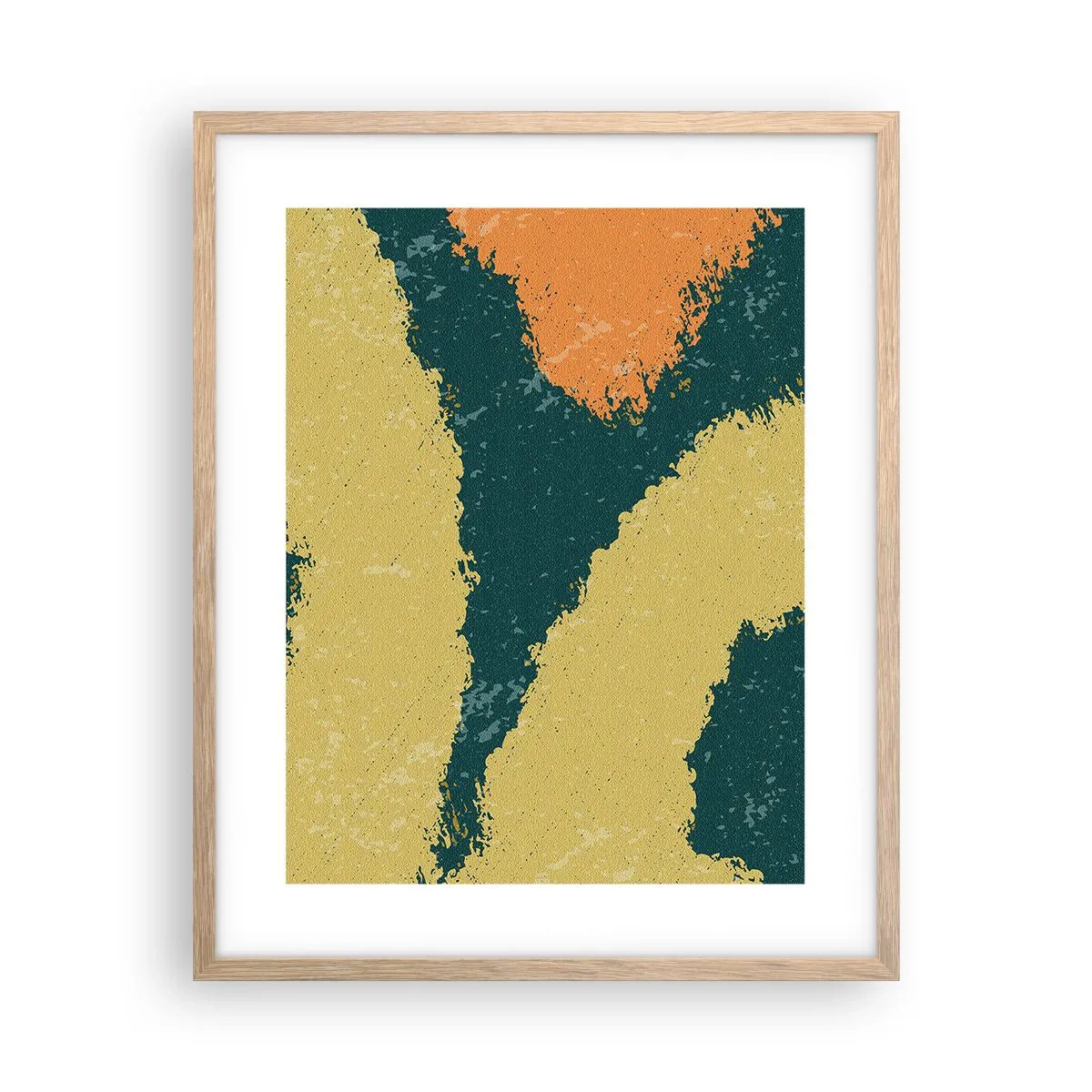 Plakat i ramme af lyst egetræ - Abstraktion - i slowmotion - 40x50 cm
