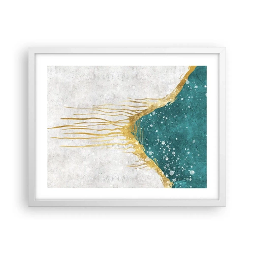 Plakat i hvid ramme - Gyldent tidevand - 50x40 cm