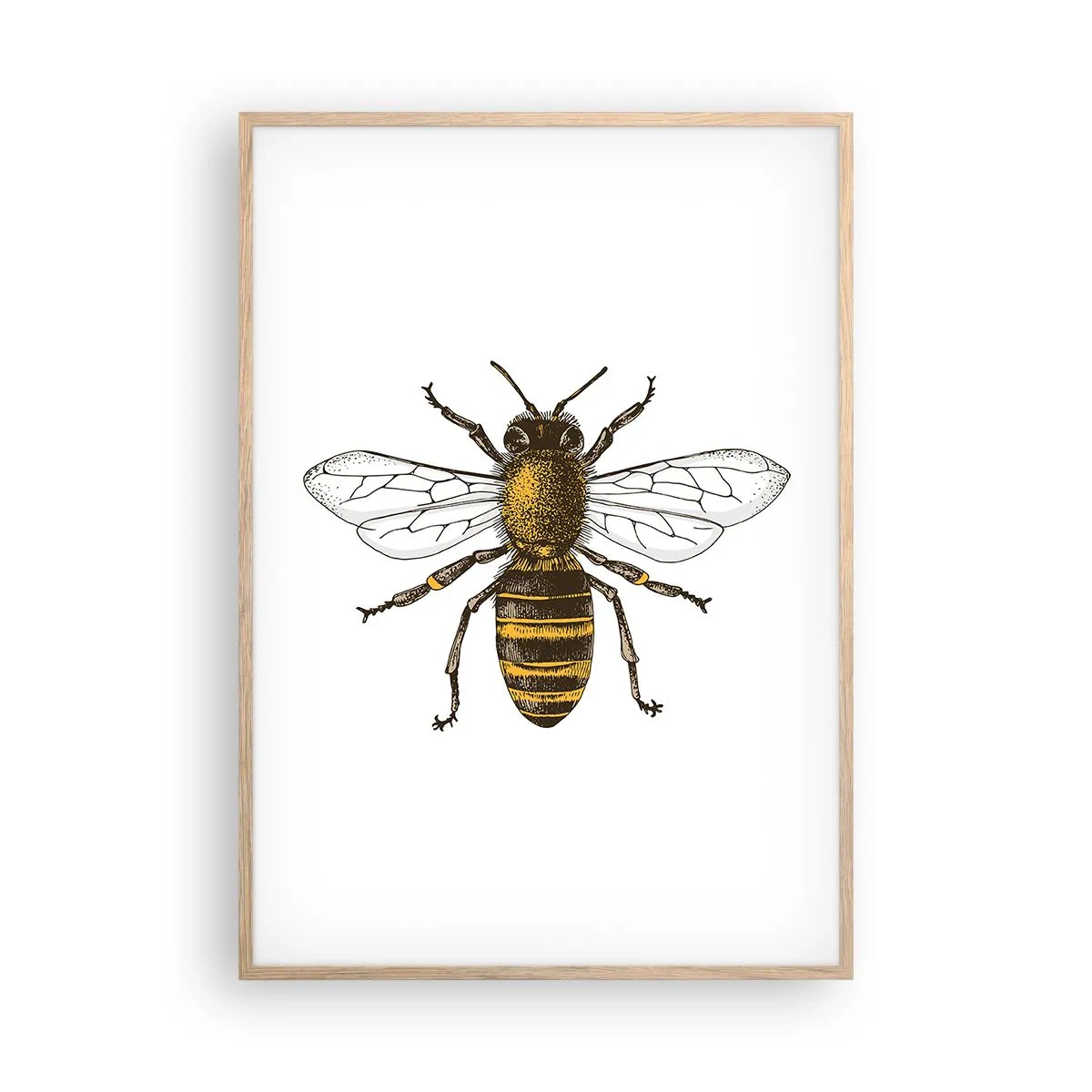 Plakat i ramme af lyst egetræ - Smuk og god - 70x100 cm