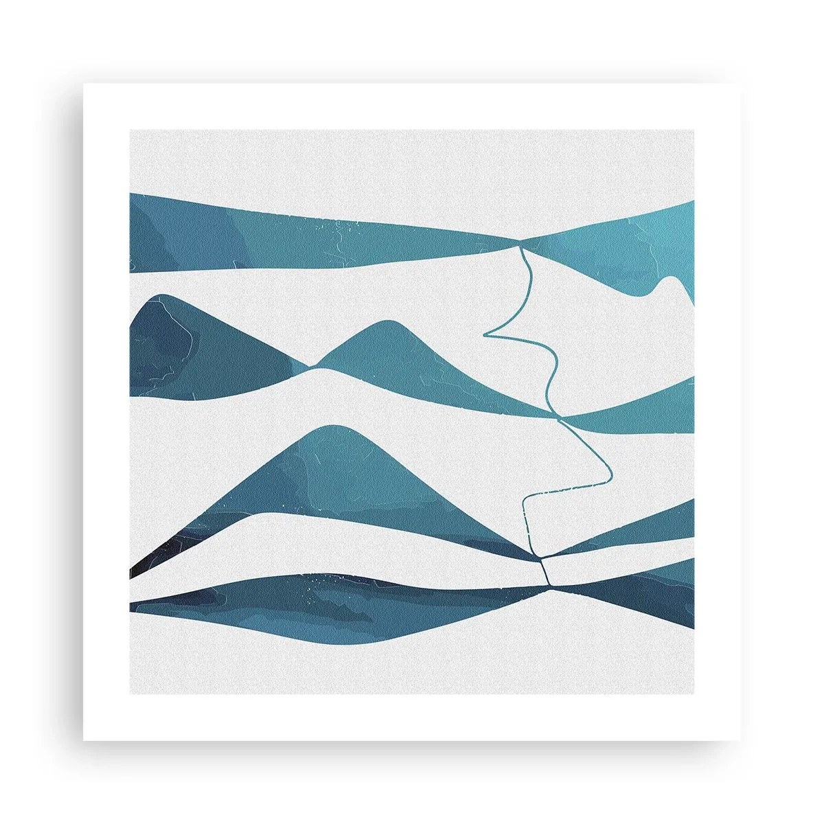 Plakat - Abstraktion: en turkis sammensætning - 50x50 cm