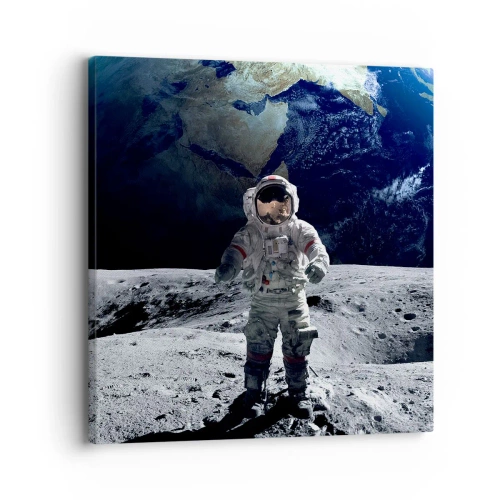 Lærredstryk - Billede på lærred - Hilsner fra månen - 30x30 cm