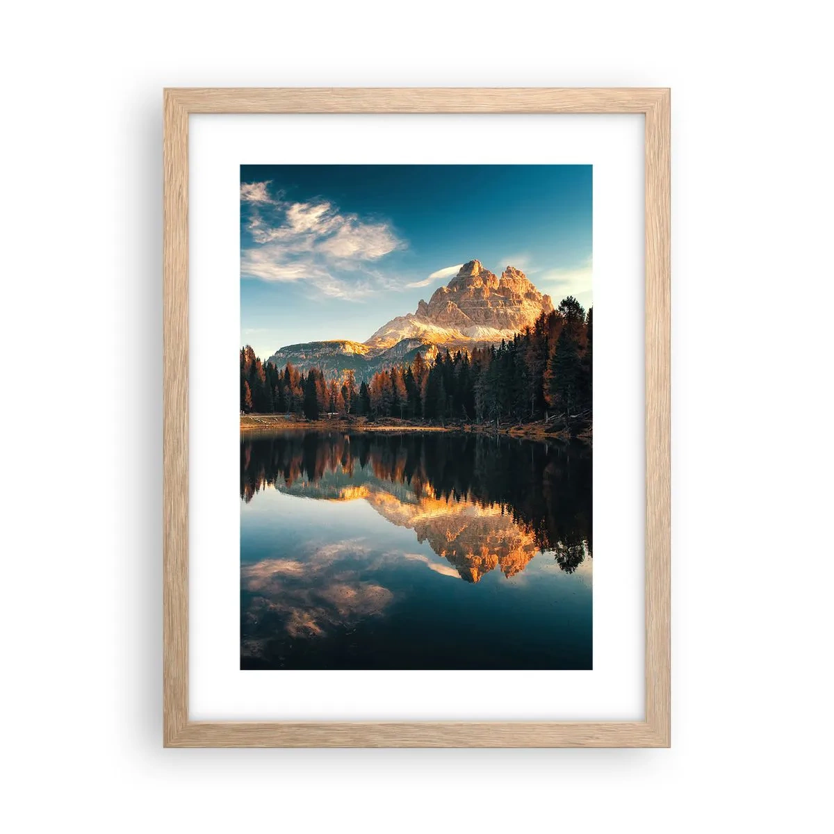 Plakat i ramme af lyst egetræ - Dobbelt landskab - 30x40 cm