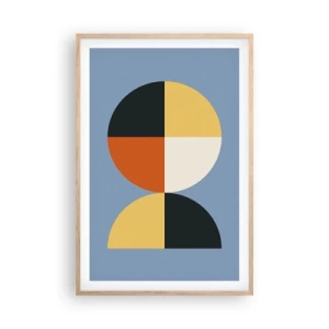 Plakat i ramme af lyst egetræ - Se og tæl - 61x91 cm