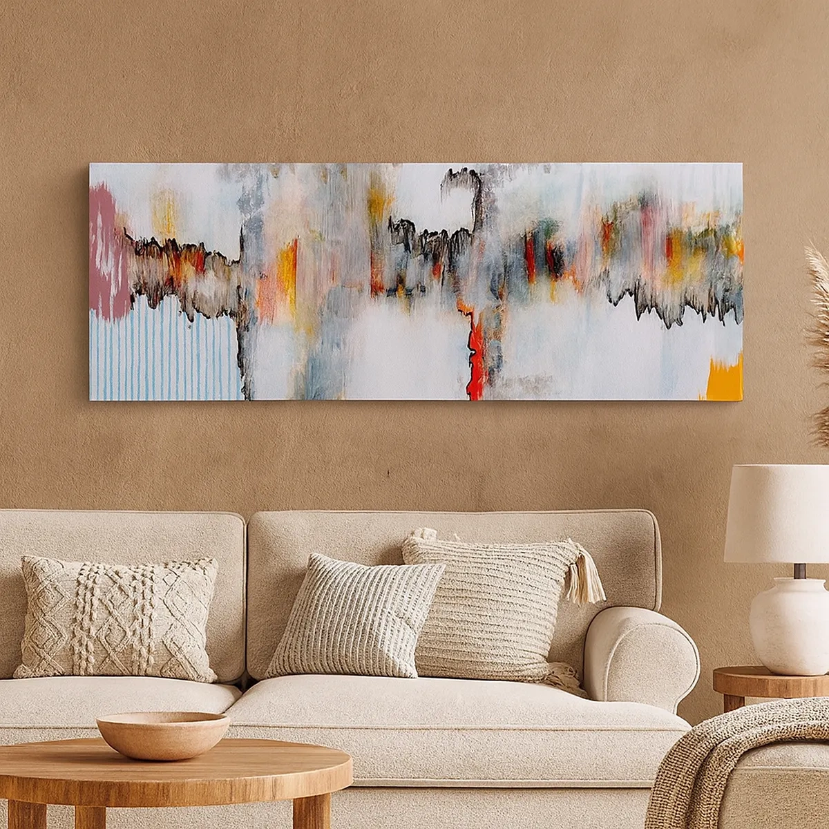 Lærredstryk - Billede på lærred - En pind på vandet - 30x30 cm