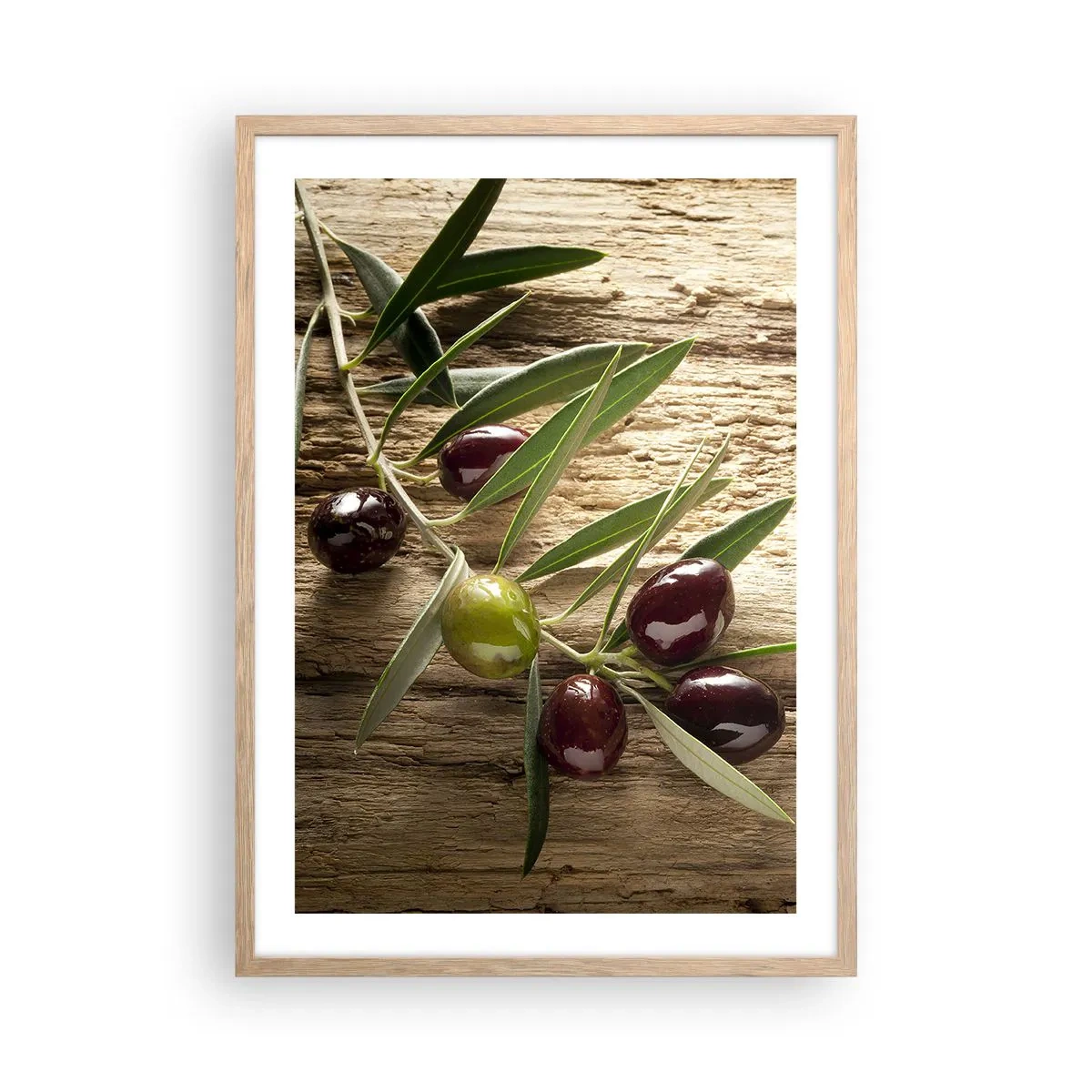 Plakat i ramme af lyst egetræ - Lige fra naturen - 50x70 cm